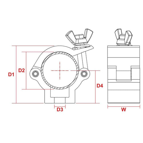 BeamZ BC35-75 Half Coupler Sl 75Kg Alum.