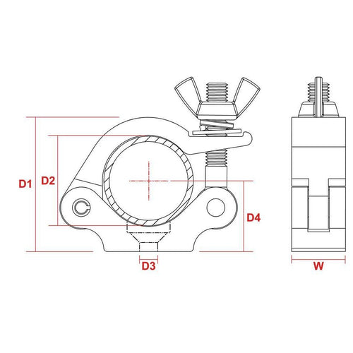 BeamZ BC50-200 Half Coupler Sl 200kg Al.