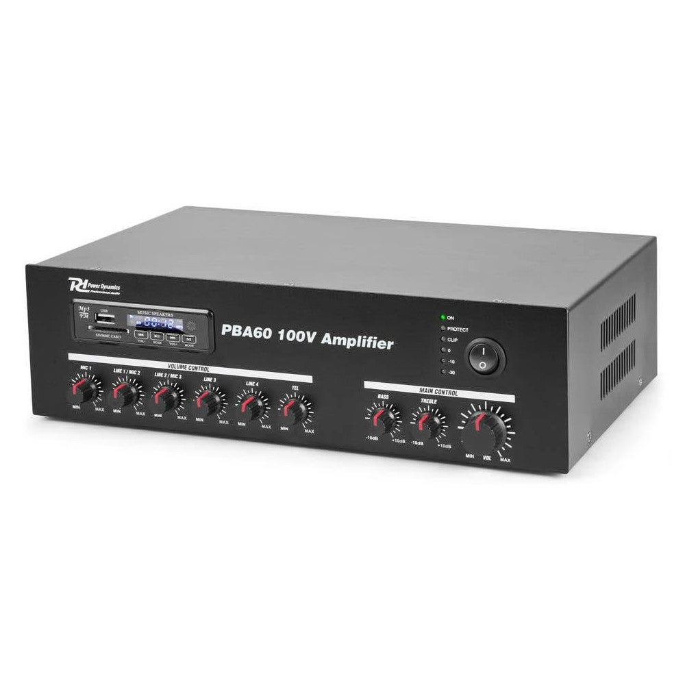 Power Dynamics PBA60 Amplificatore 60W/100V USB/MP3/BT