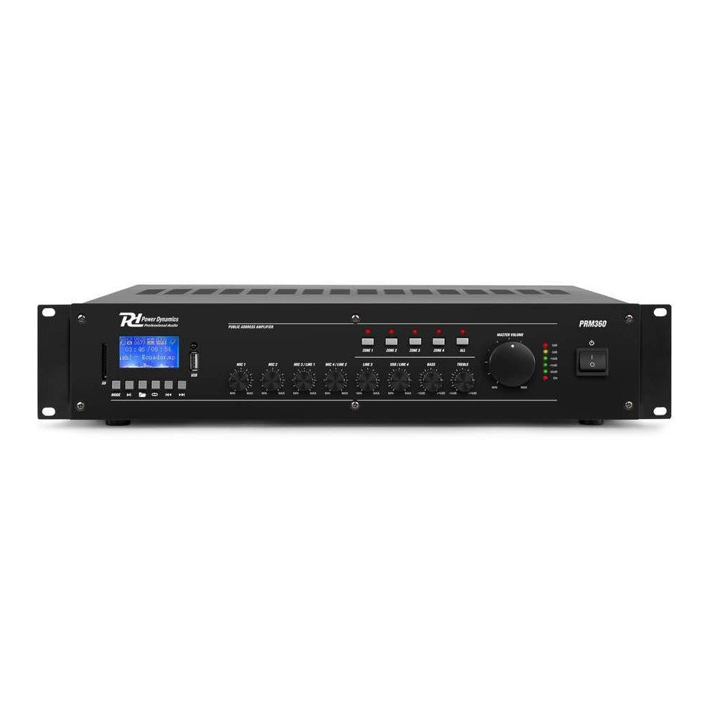 Power Dynamics PRM360 Amplificatore 360W/100V 4 Zone