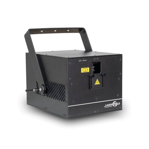 Laserworld 15,000 mW full‑color outdoor laser with IP65 housing, integrated ShowNET multi‑control mainboard, DMX / ArtNet / ILDA