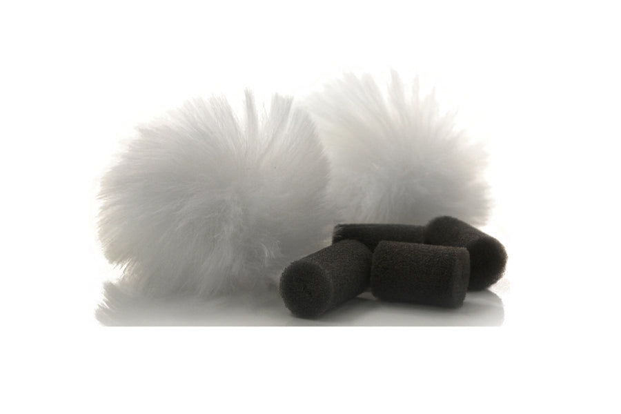 Rycote White Lavalier Windjammer - pair