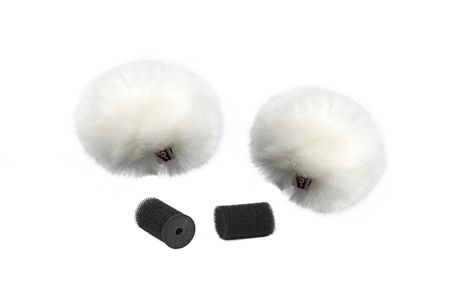 Rycote White Ristretto Lavalier Windjammer - pair