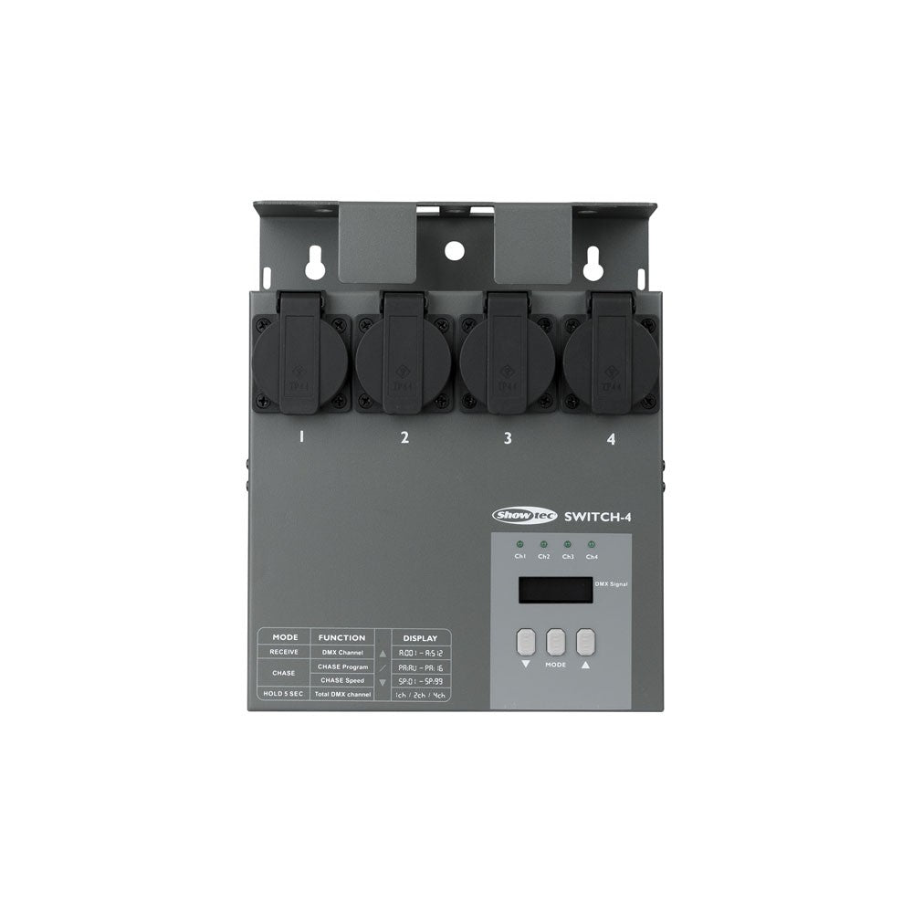Showtec MultiSwitch DMX-512 de 4 canales. Switchpack