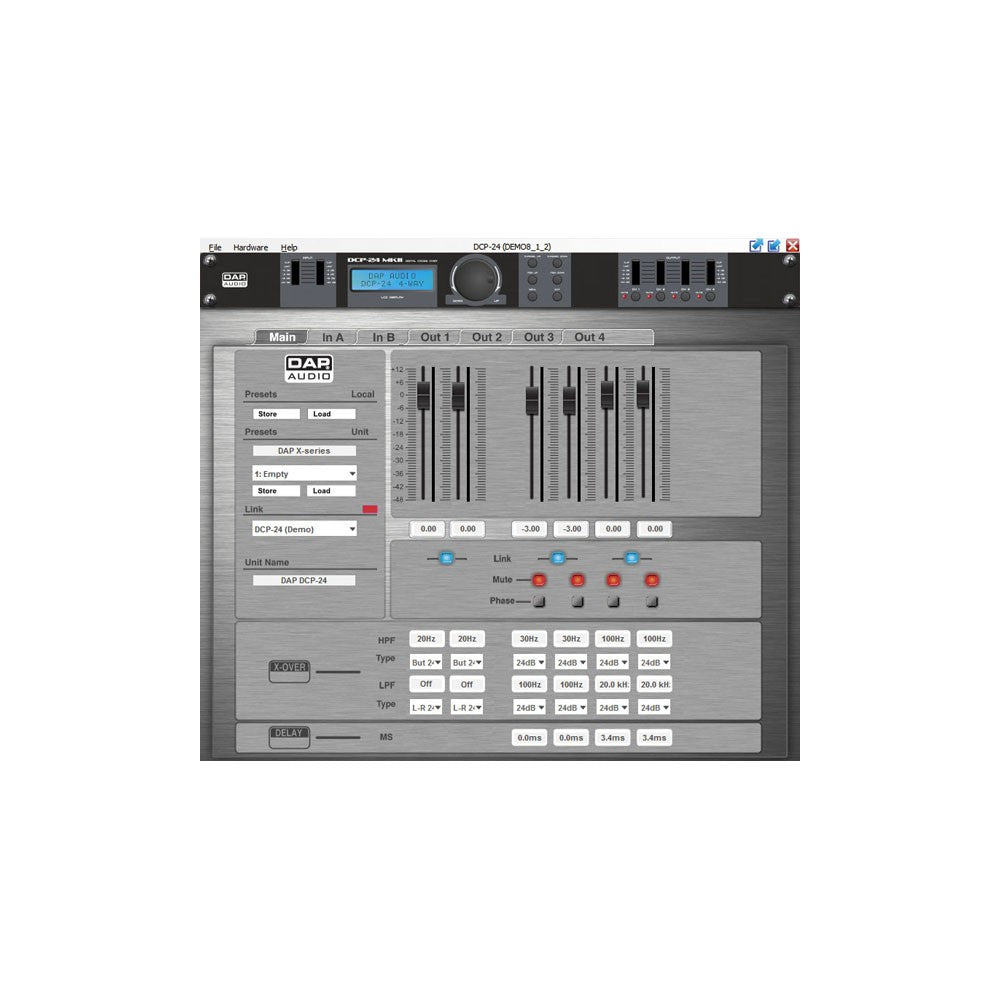 DAP-Audio DCP-24 MKII Crossover digitale 2-in, 4-uscite