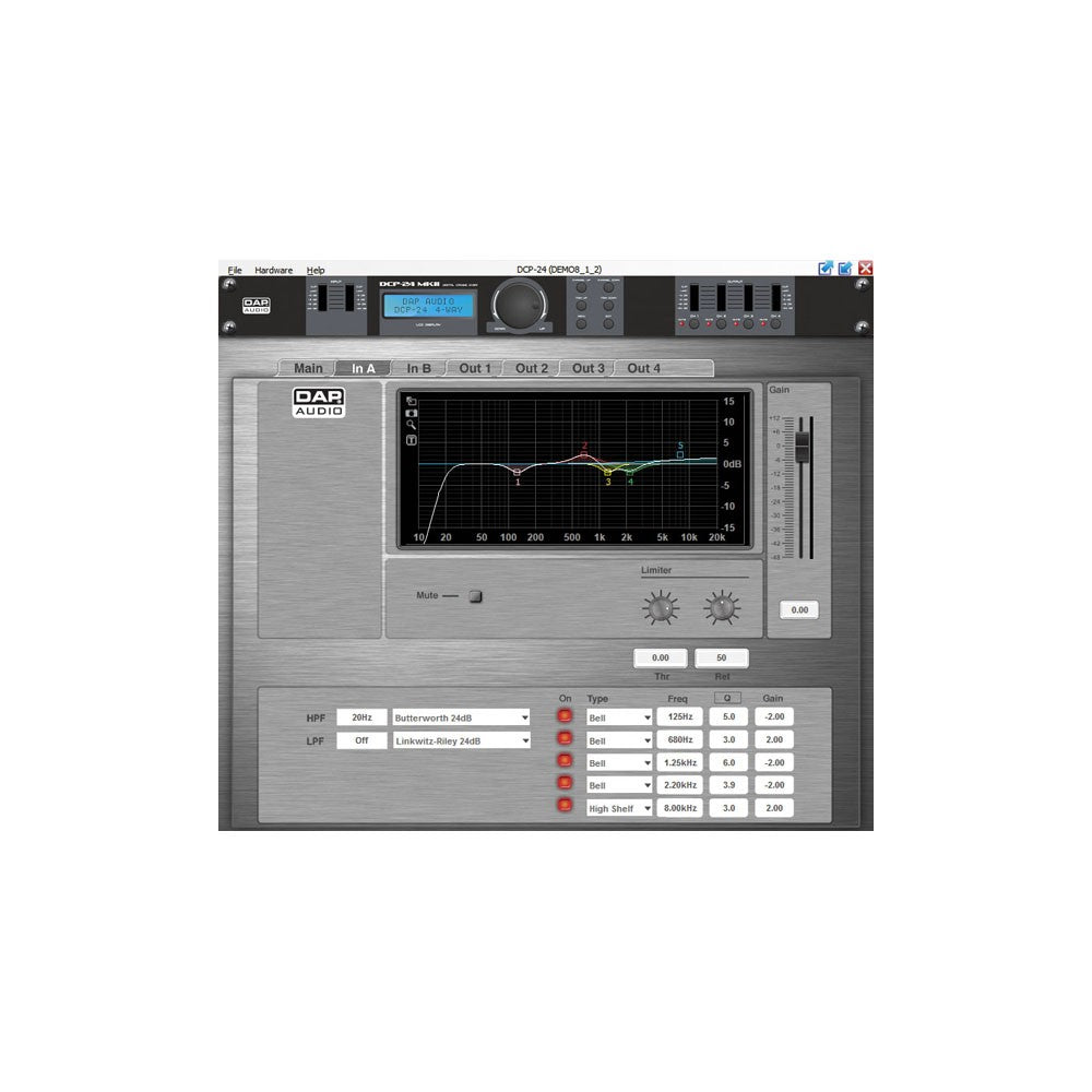DAP-Audio DCP-24 MKII Crossover digitale 2-in, 4-uscite