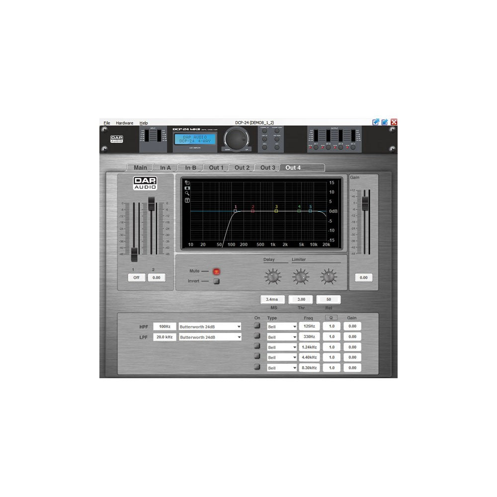 DAP-Audio DCP-24 MKII Crossover digitale 2-in, 4-uscite
