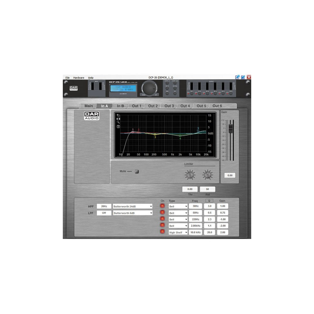 DAP-Audio DCP-26 MKII Crossover digitale 2-in, 6-uscite