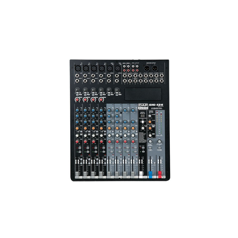 DAP-Audio GIG-124CFX Mixer live a 12 canali, comprensivo di dinamiche e DSP