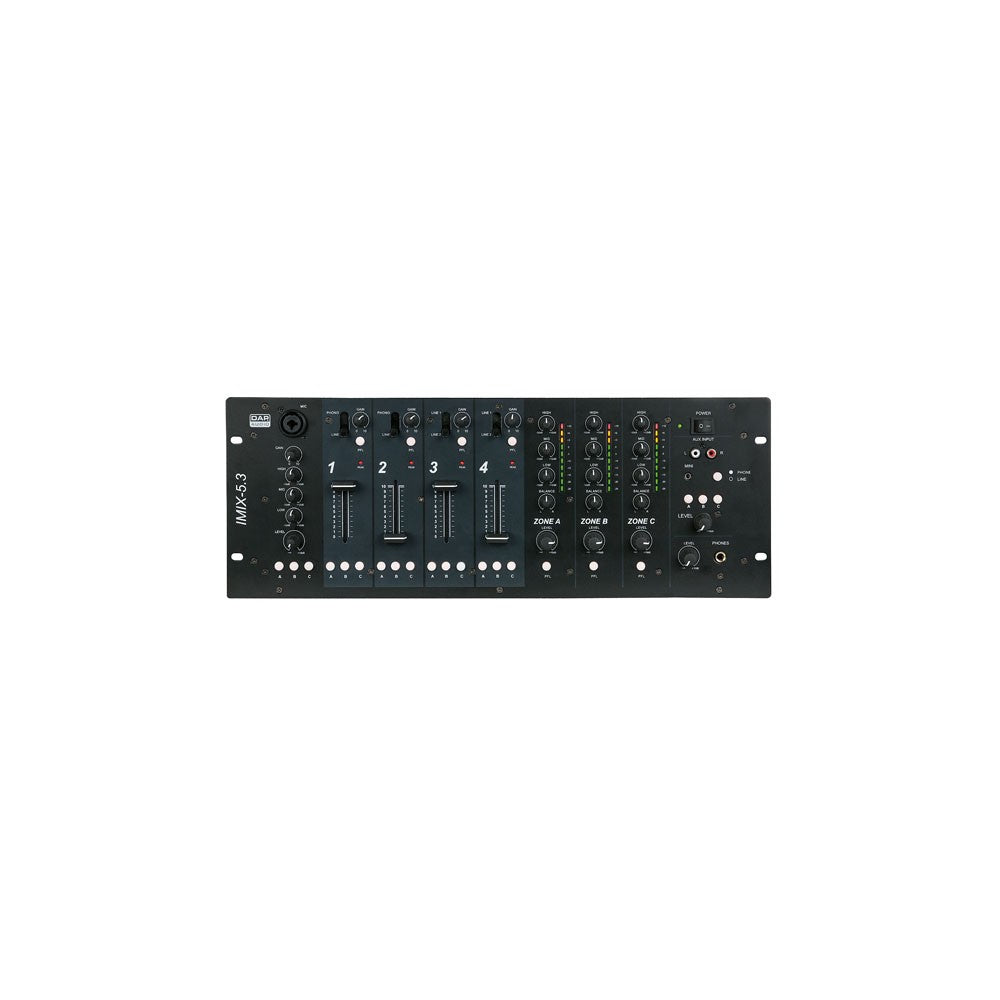 DAP-Audio IMIX-5.3 Mixer installazione 4U 5 canali, 3 zone