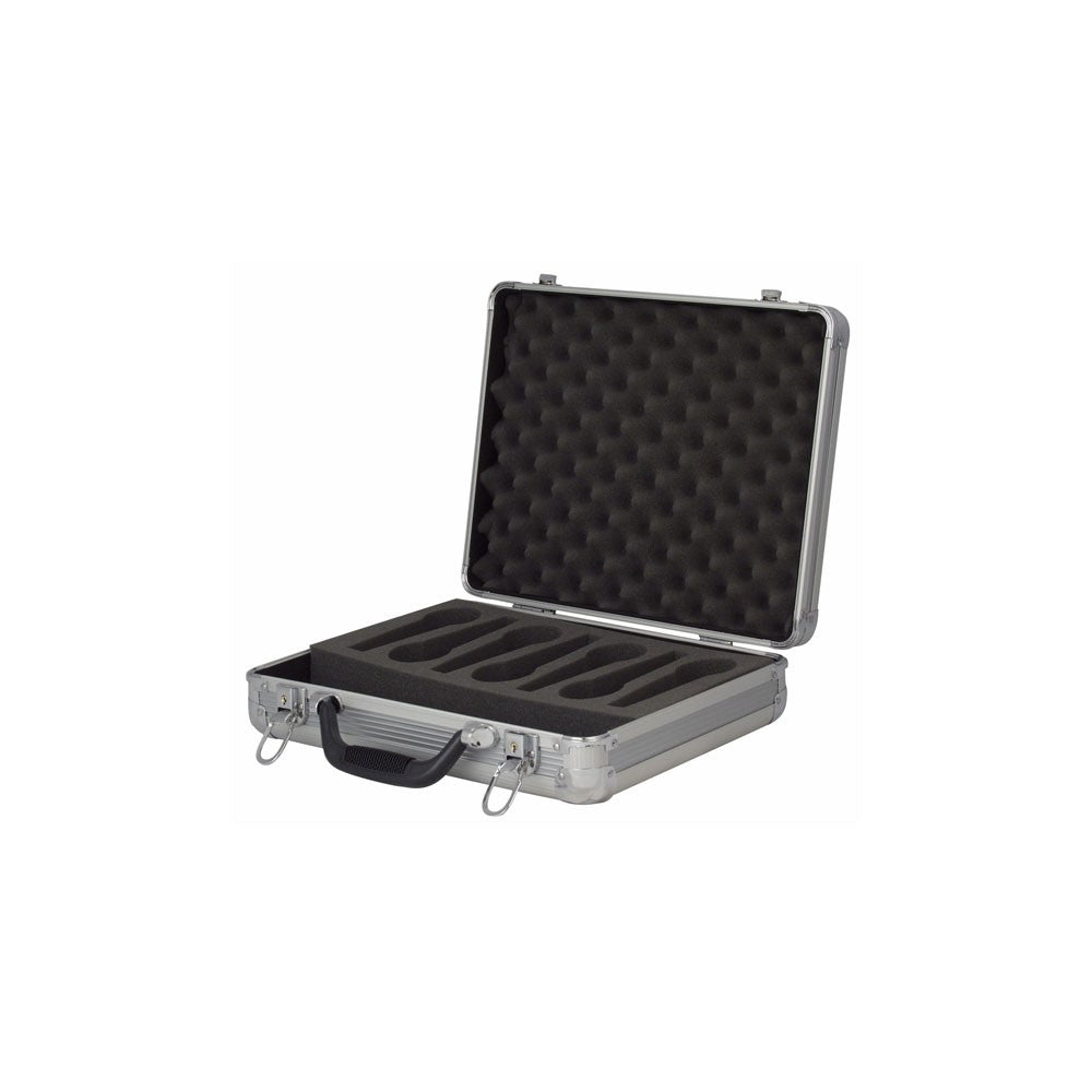 DAP-Audio Case for 7 Microphones Argento con nervatura