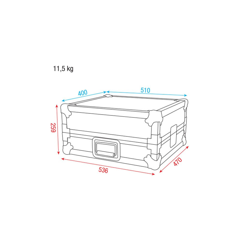 DAP-Audio Maleta mezclador 19" 9U con bandeja, 11,50 kg