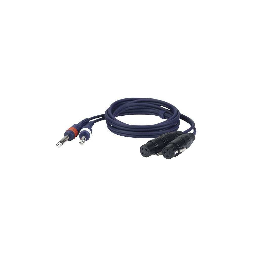 DAP-Audio FL43 - 2 unbal. Jack mono L/R - 2 XLR/F 3 p. 1,5 m