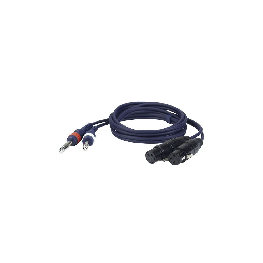 DAP-Audio FL43 Cavo da 2 Jack mono a 2 XLR F 3p da 3 m