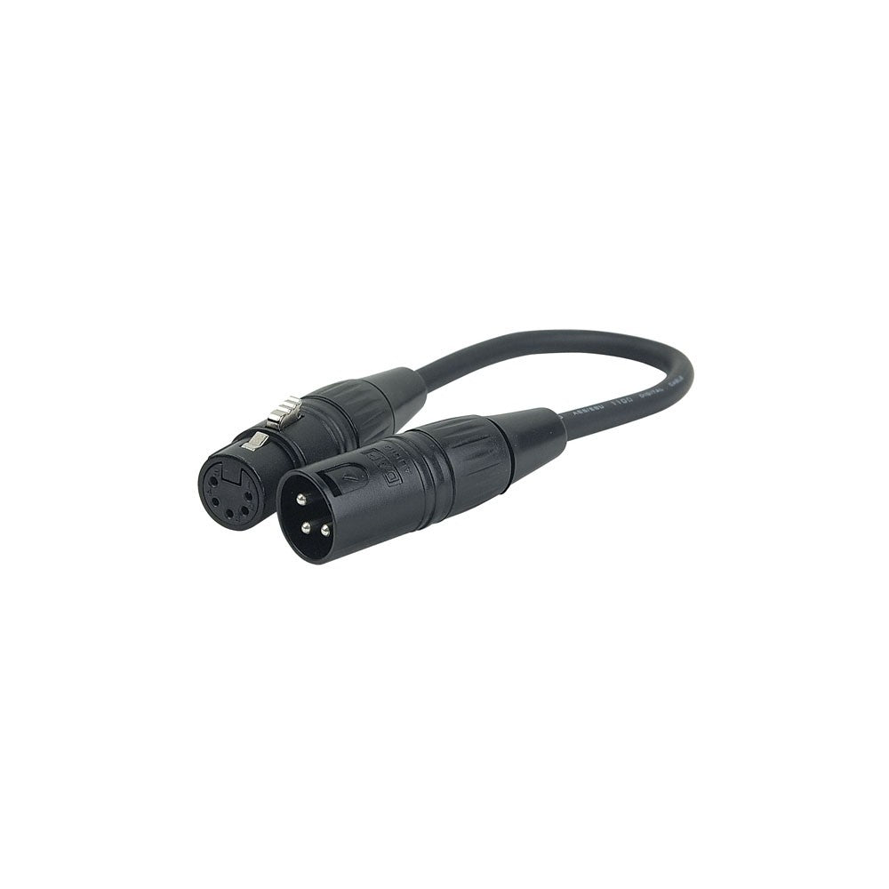 DAP-Audio 3 pin XLR Male to 5 pin XLR Female 25 cm