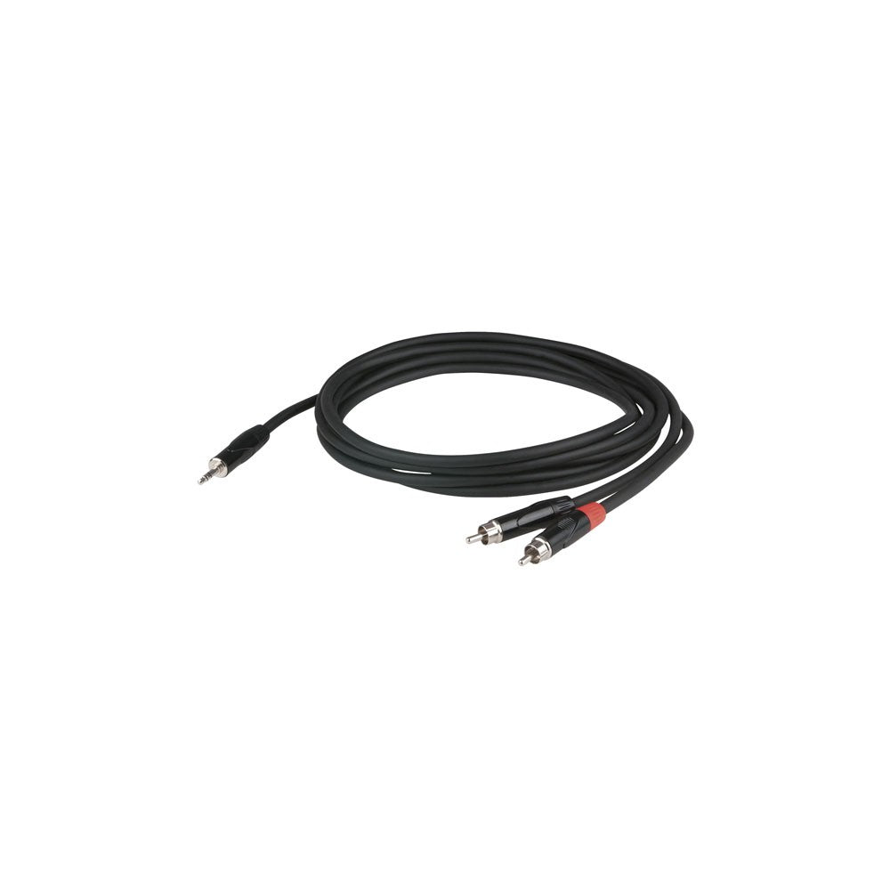 DAP-Audio FLX30 - Stereo mini jack - 2 RCA Male corpo jack a incasso, 6m