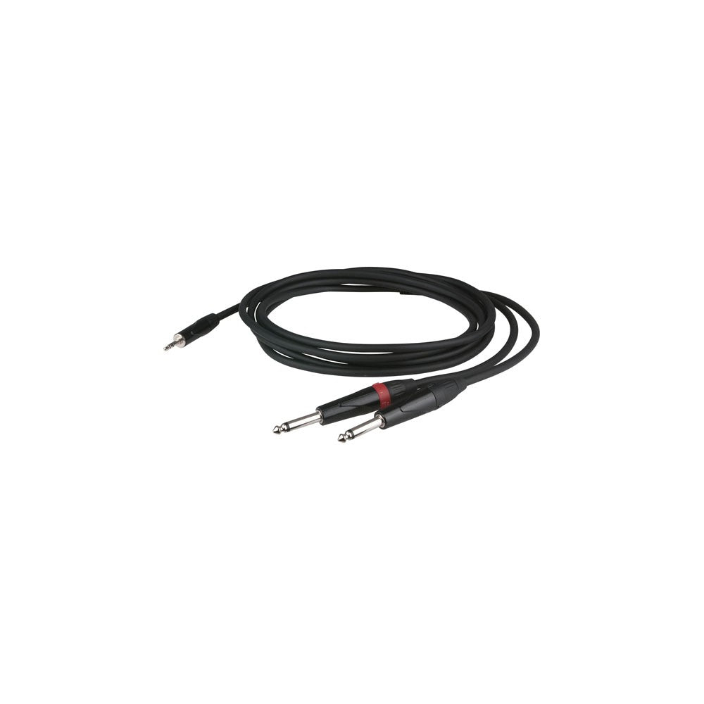 DAP-Audio FLX31 - stereo mini Jack - 2 mono Jack L/R corpo jack a incasso, 1,5m