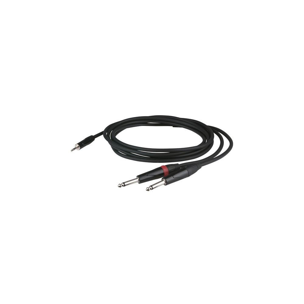 DAP-Audio FLX31 - stereo mini Jack - 2 mono Jack L/R corpo jack a incasso, 3m