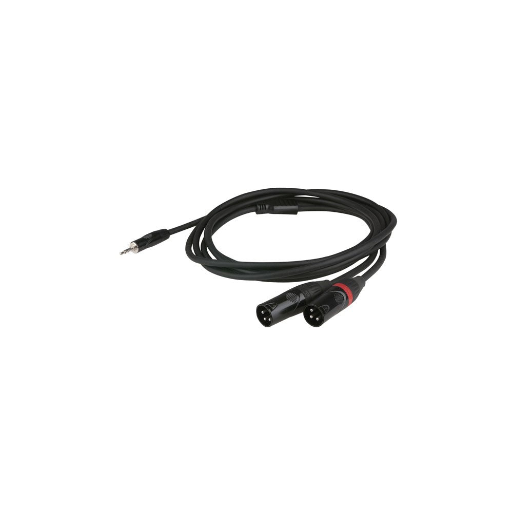 DAP-Audio FLX46 - stereo mini Jack - 2 XLR/M 3p. corpo jack a incasso, 3m