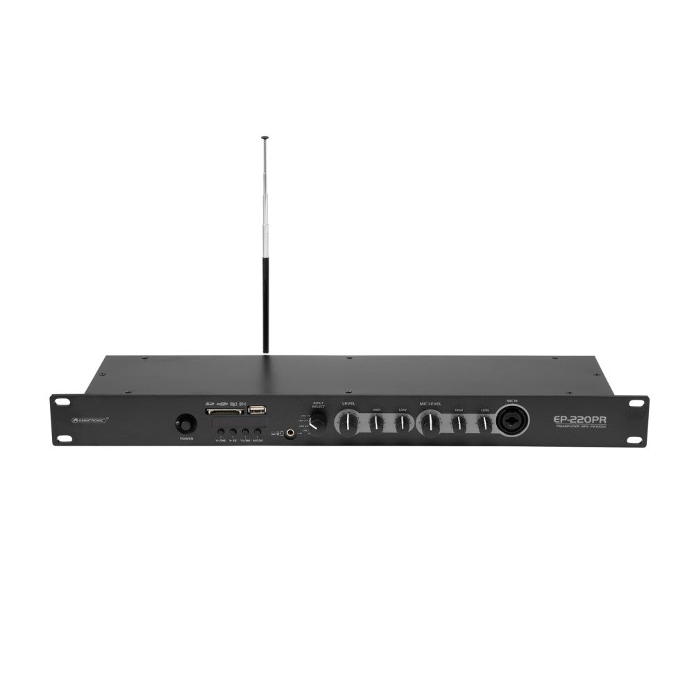 OMNITRONIC EP-220PR - Preamplificatore con lettore MP3 e radio FM