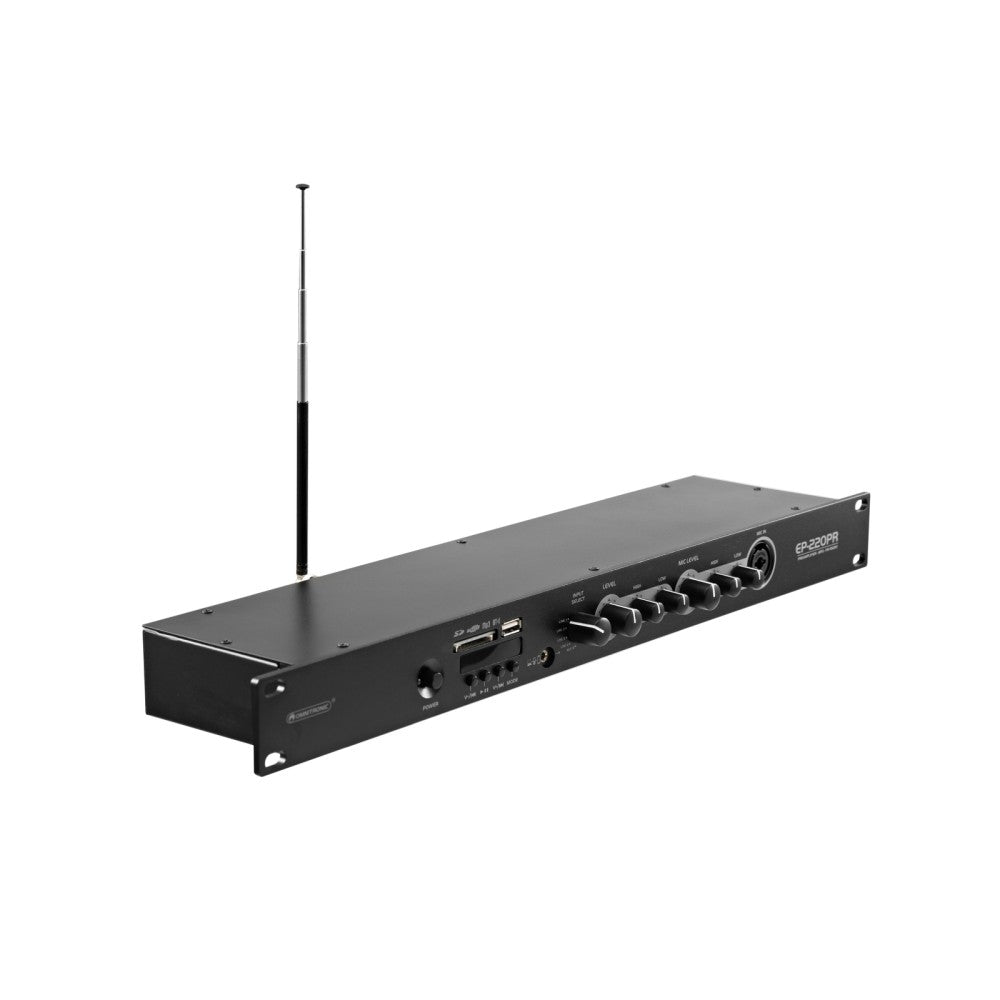OMNITRONIC EP-220PR - Preamplificatore con lettore MP3 e radio FM