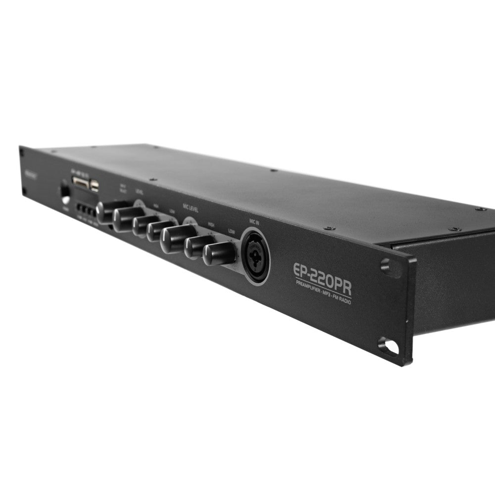 OMNITRONIC EP-220PR - Preamplificatore con lettore MP3 e radio FM