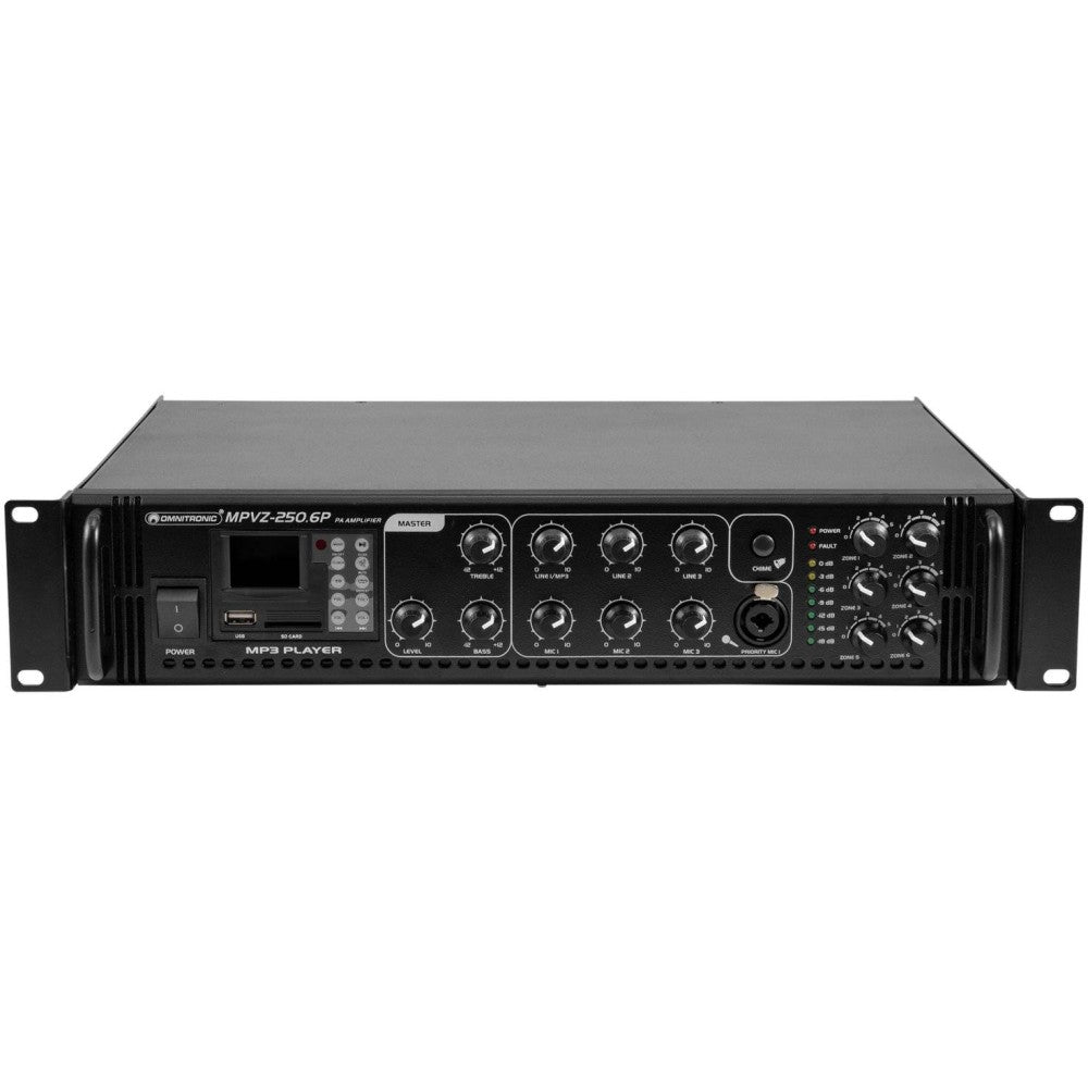 OMNITRONIC MPVZ-250.6P PA Amplificatore 100V a 6 zone