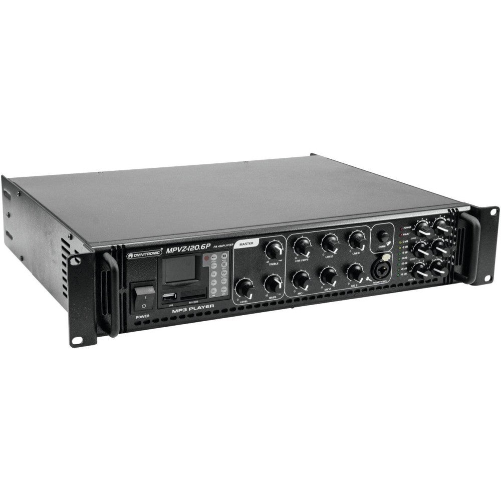 OMNITRONIC MPVZ-120.6P PA Amplifier 100V with 6 zones