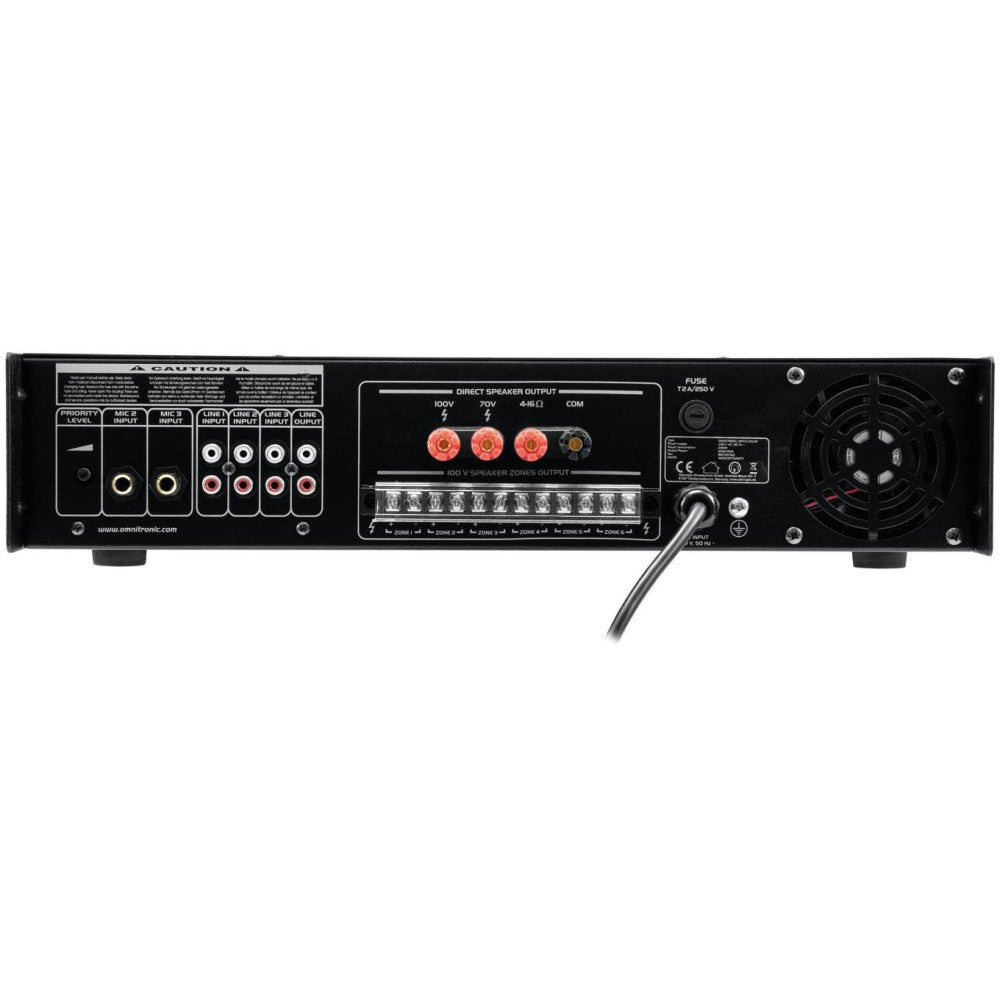 OMNITRONIC MPVZ-120.6P PA Amplifier 100V with 6 zones