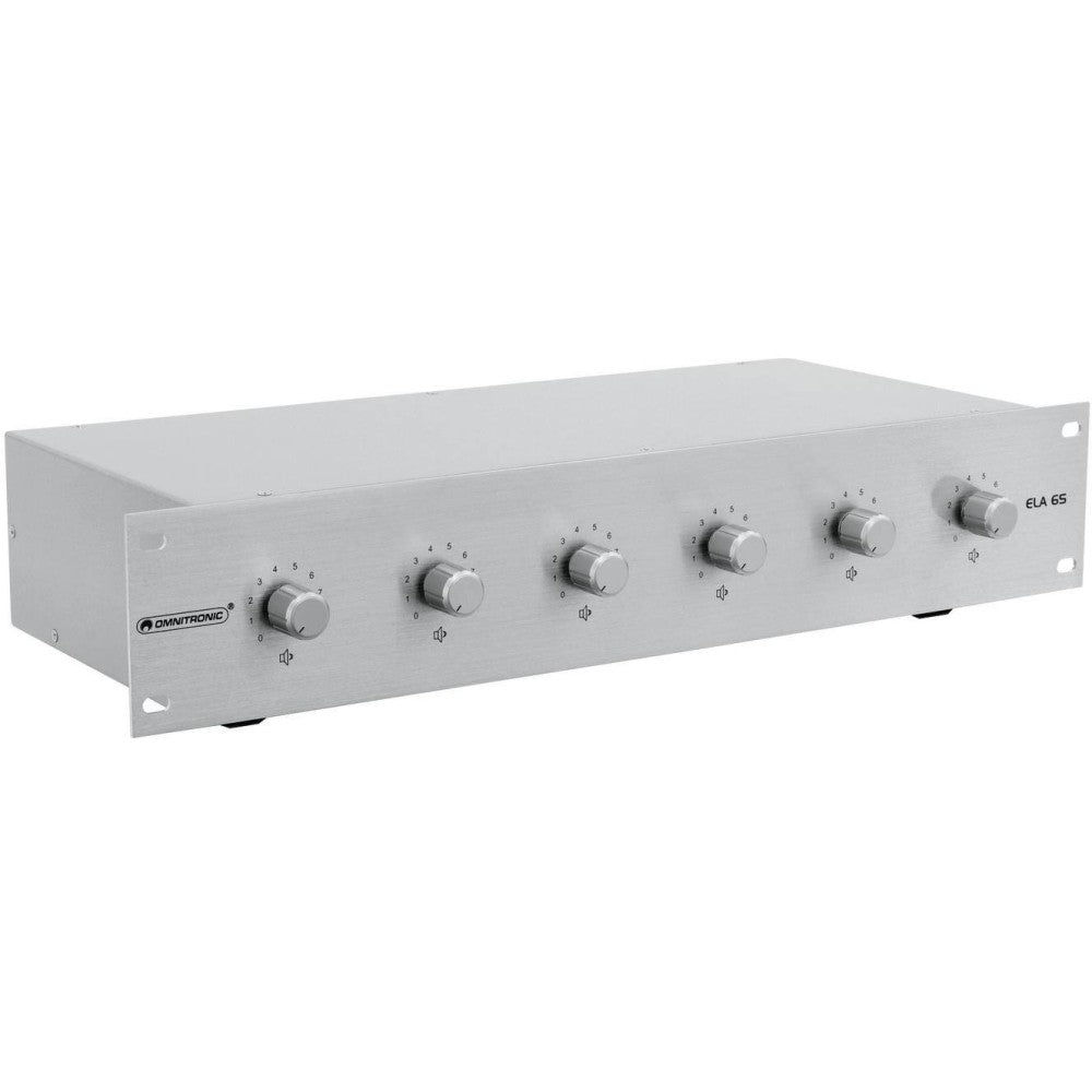 OMNITRONIC PA 45W STEREO SIL Volume controller a 6 zone