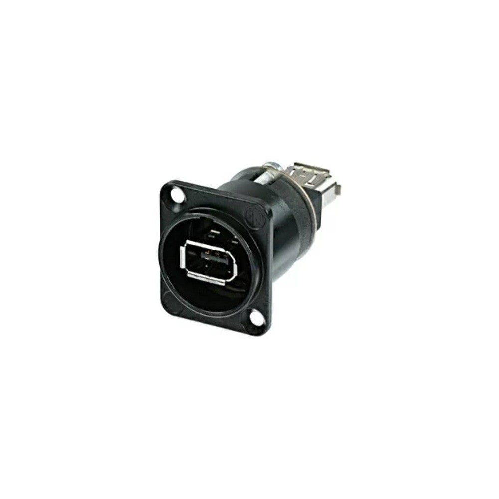 NEUTRIK NA1394-6-W-B Adattatore passante FireWire 6 poli IEEE 1394e, flangia D, corpo nichel