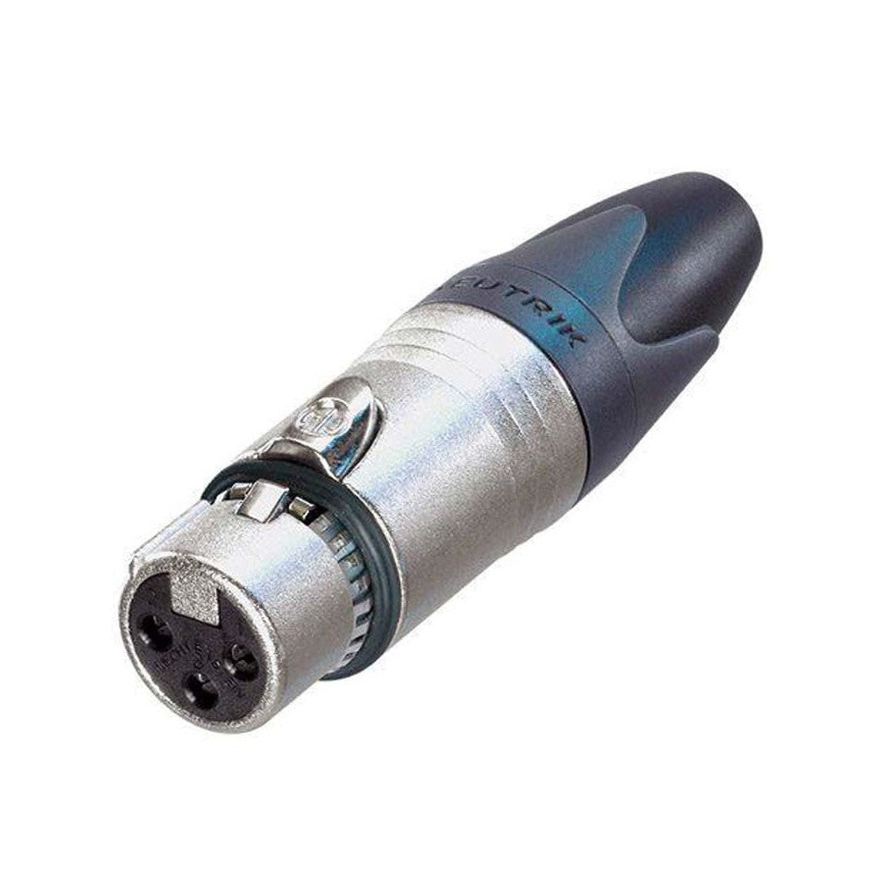NEUTRIK NC3FXX-EMC XLR volante, Serie EMC, 3 poli femmina, corpo nichel, contatti oro