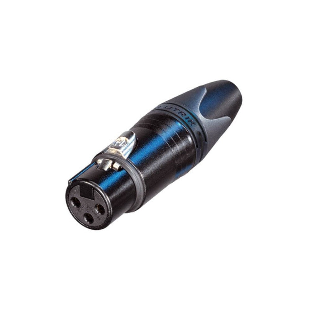 NEUTRIK NC3FXX-HA-BAG XLR volante, Serie XX Crimp, 3 poli femmina, corpo nero, contatti argento