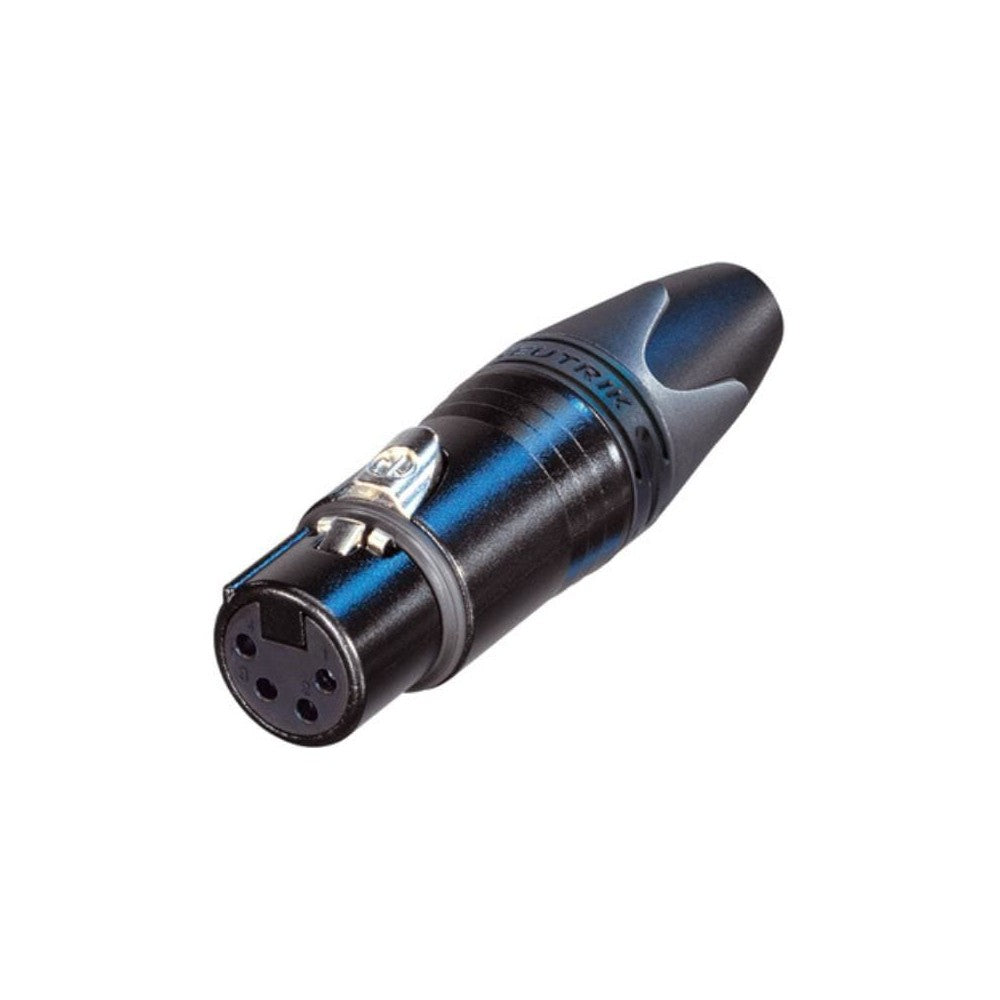 NEUTRIK NC4FXX-B XLR volante, Serie XX, 4 poli femmina, corpo nero, contatti oro