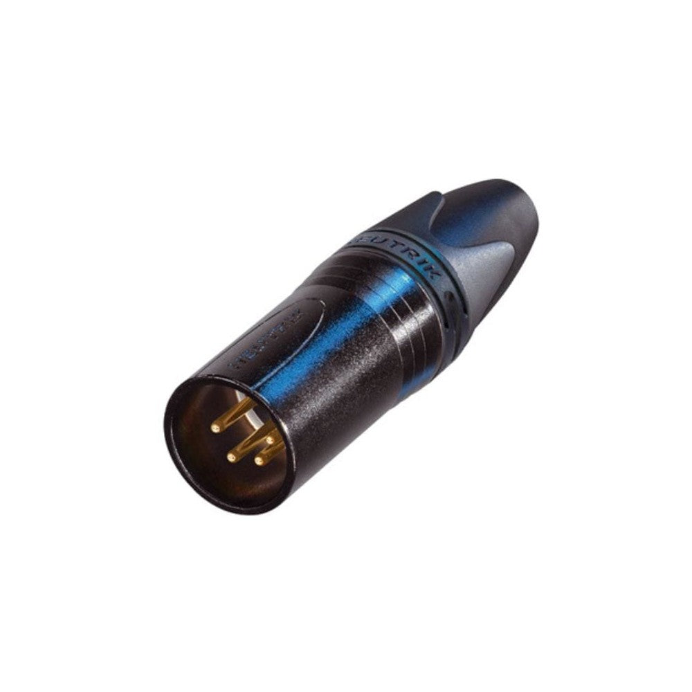 NEUTRIK NC4MXX-B XLR volante, Serie XX, maschio 4 poli, corpo nero, contatti oro