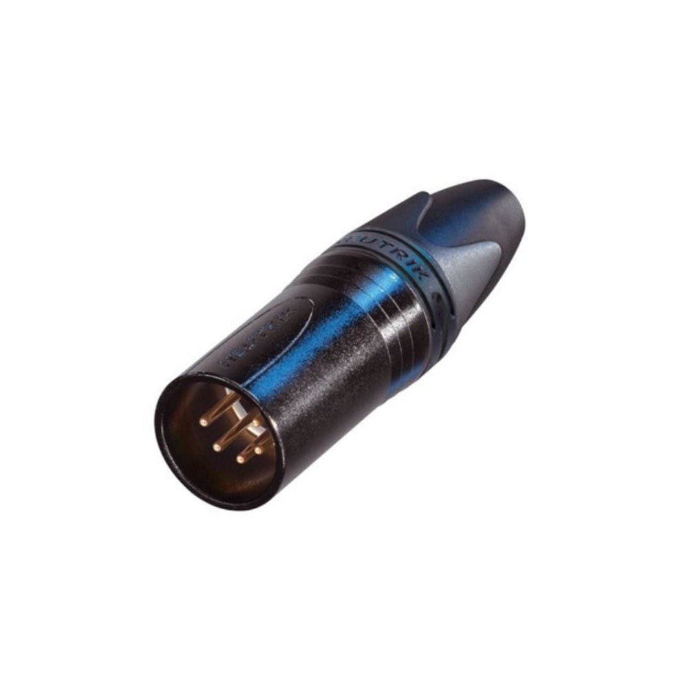 NEUTRIK NC5MXX-B XLR volante, Serie XX, 5 poli maschio, corpo nero, contatti oro