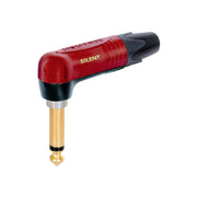NEUTRIK NP2RX-AU-SILENT Phono Plug ¼" angolare, Serie SilentPLUG , 2 poli maschio, corpo rosso, contatti oro
