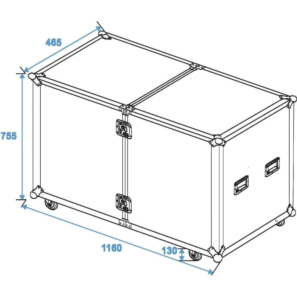 ROADINGER DD-2 Flightcase con 8 cassetti e ruote