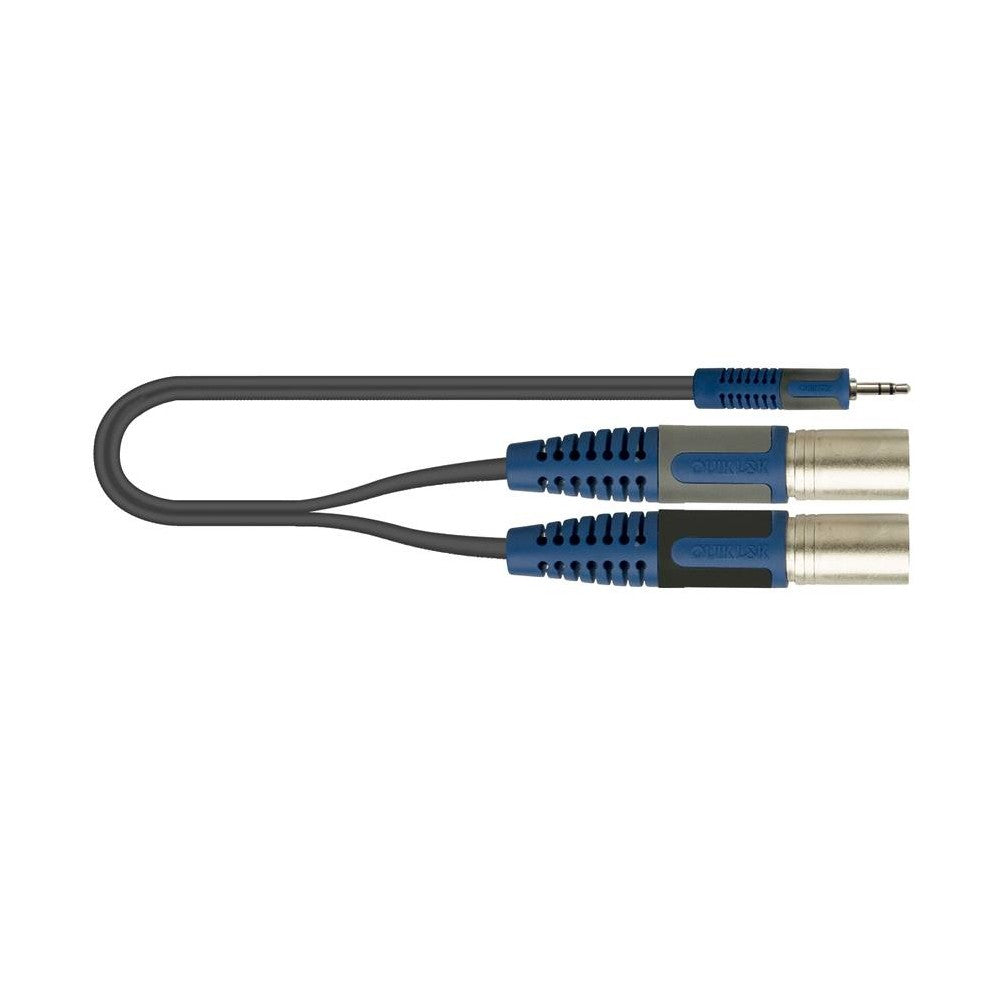 QUIK LOK RKSA/192-2 Cavo adattatore da 2 XLR M a un mini Jack da 2m