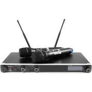 OMNITRONIC UHF-302 Sistema con 2 Radiomicrofoni 823-832/863-865