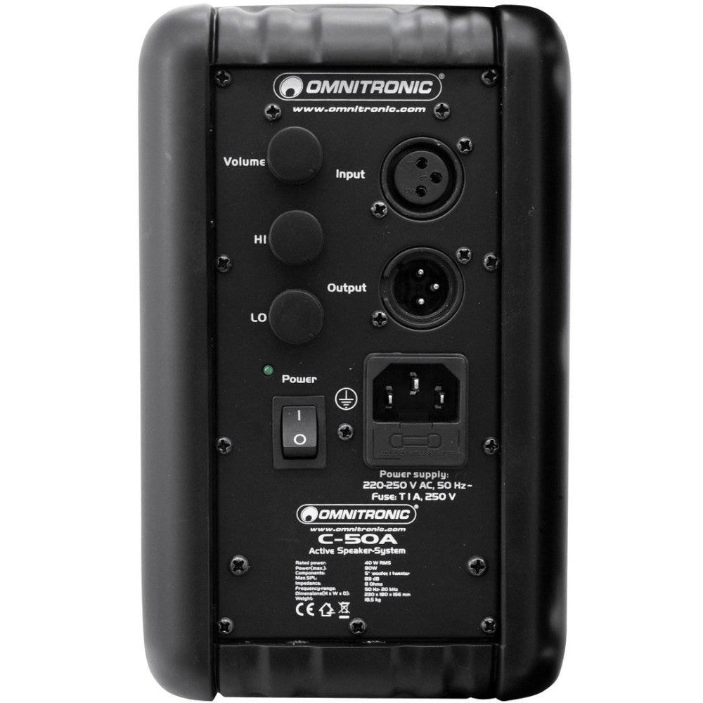 OMNITRONIC C-50A ACTIVE BLACK 2X Pareja de altavoces activos