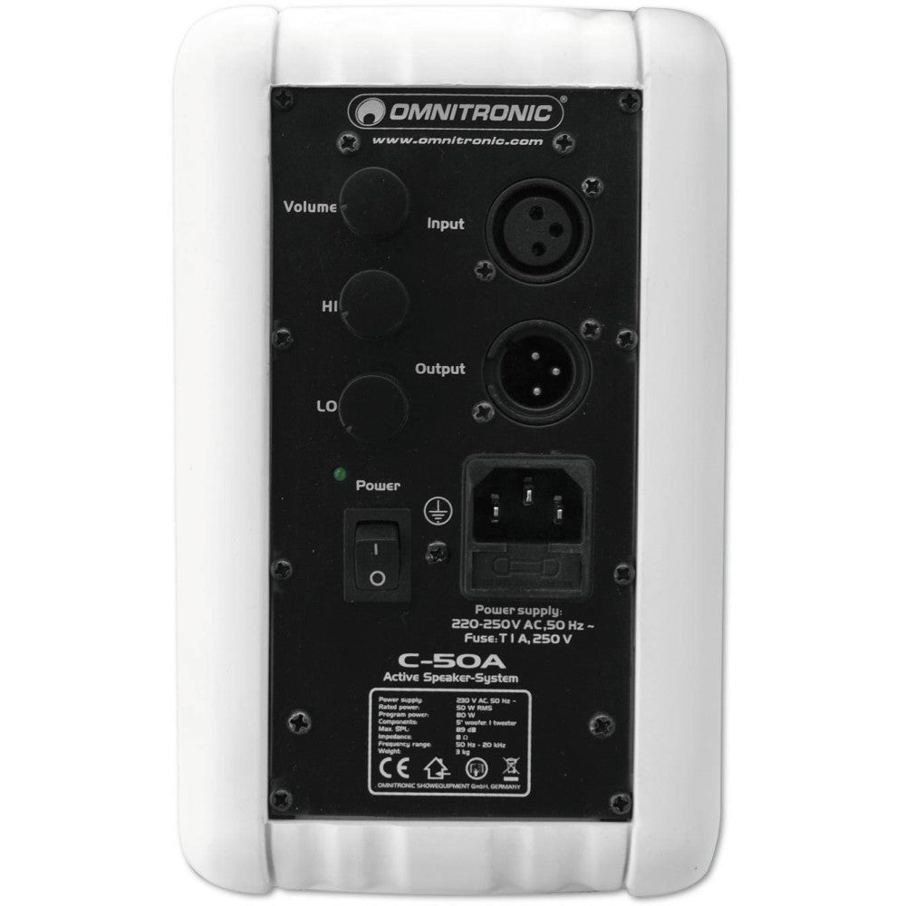 OMNITRONIC C-50A ACTIVE WHITE 2X Coppia di diffusori attivi