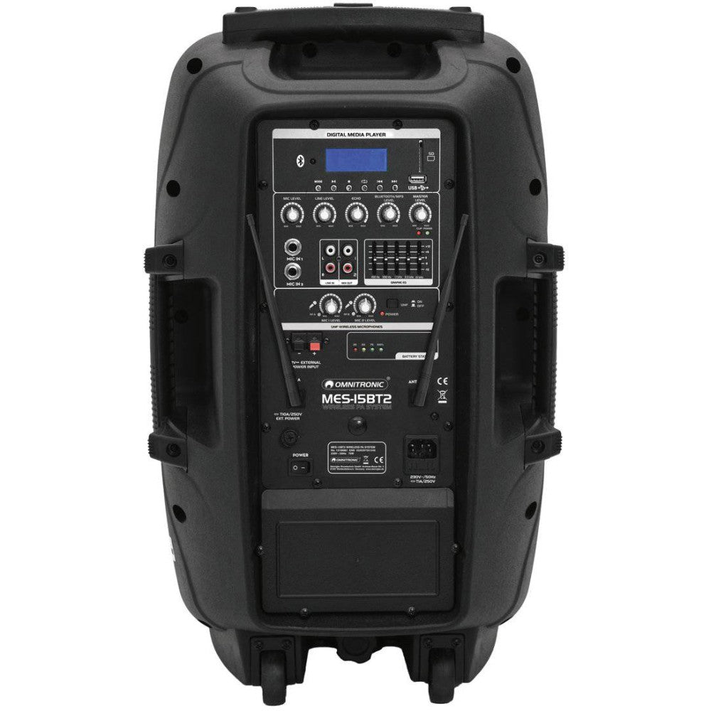 OMNITRONIC MES-15BT2 Impianto audio a batteria da 15"