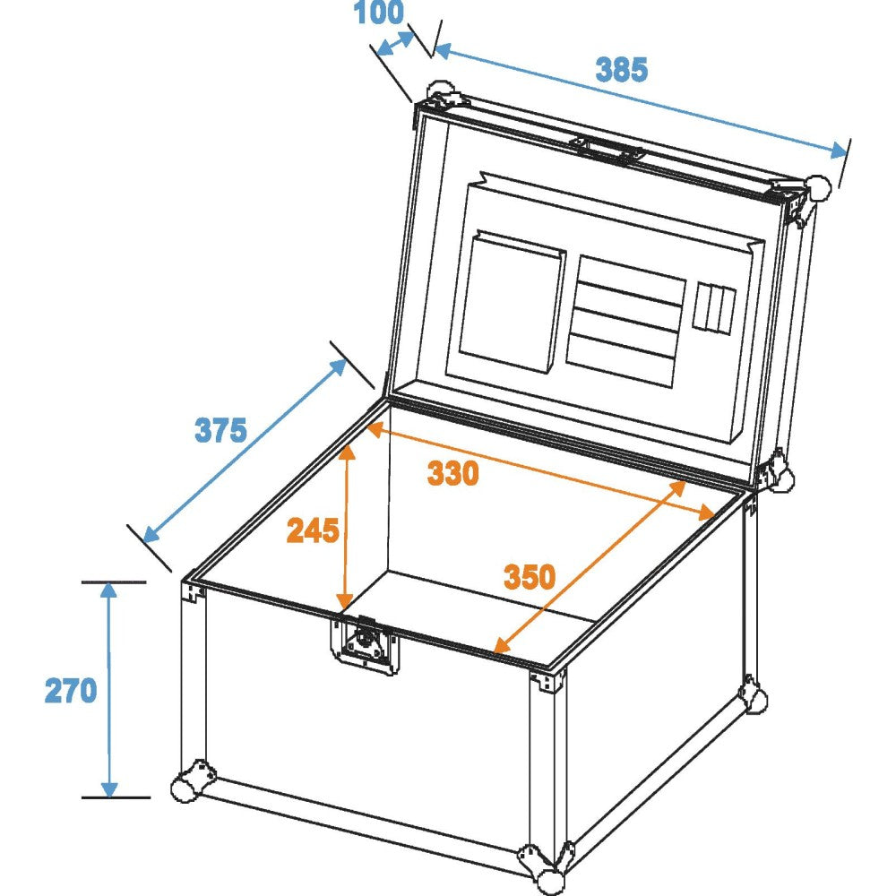 ROADINGER GR-2 Flight Case Universale per documenti Nera