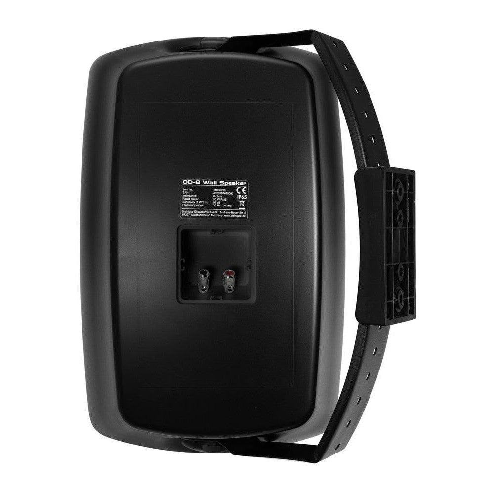 OMNITRONIC OD-8 BK Pareja de altavoces de pared resistentes a la intemperie