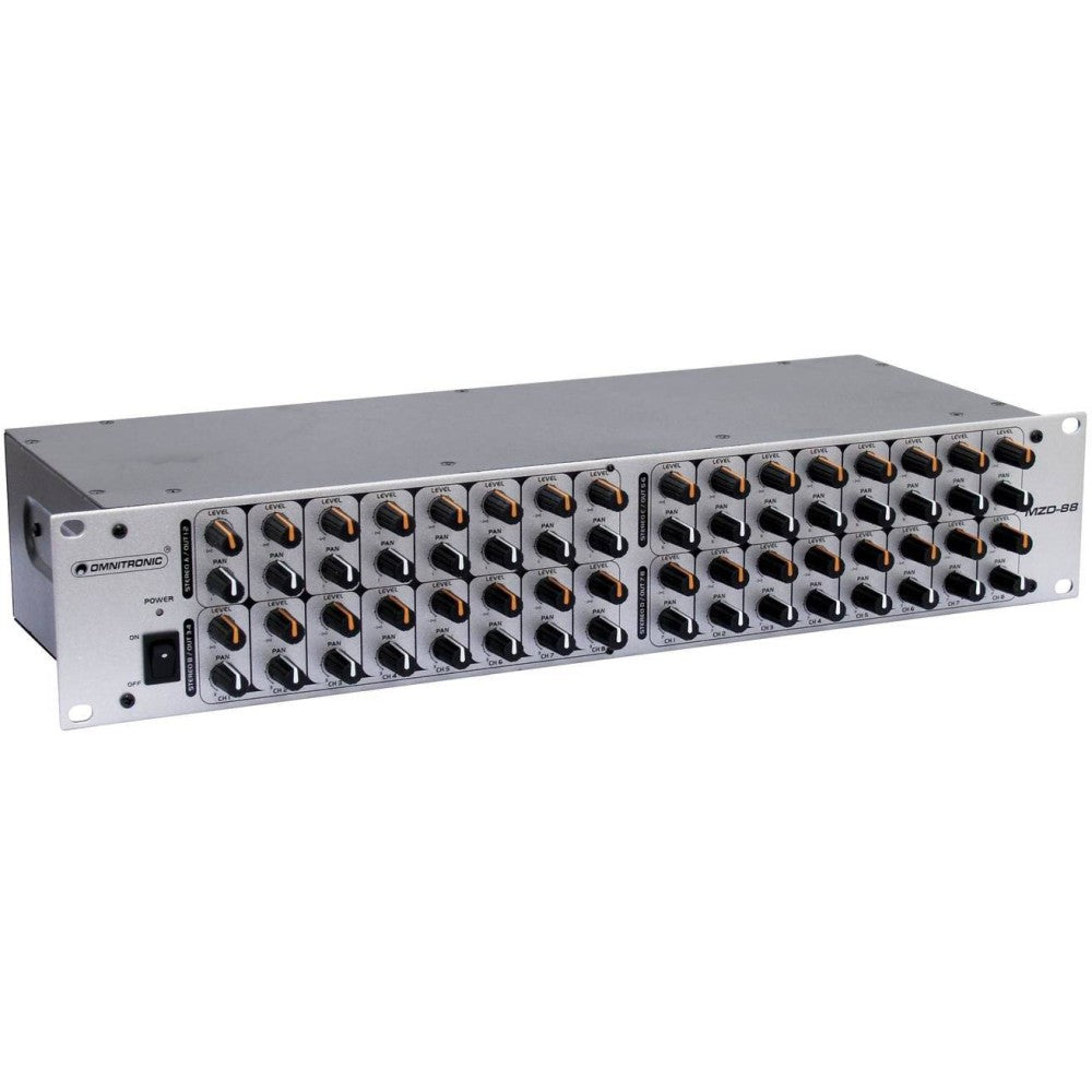 OMNITRONIC MZD-88 8-in, 8-out matrix mixer with 4 zones