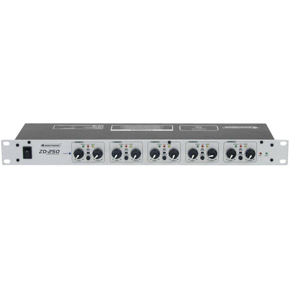 OMNITRONIC ZD-250 Distributore a zone 2 IN e 5 OUT