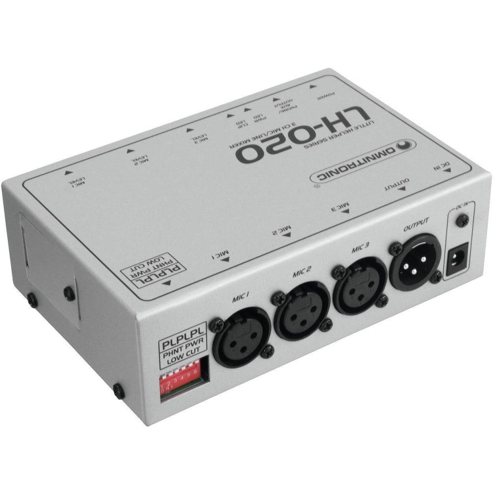 OMNITRONIC LH-020 Mezclador de micrófono de 3 canales