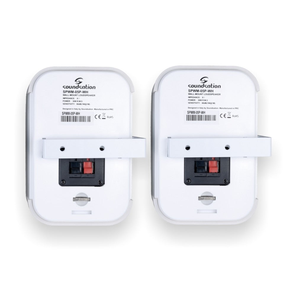 COPPIA DIFFUSORI SOUNDSATION SPWM-05P-WH 50W 5 STAFFA MONTAGGIO BIANCHE