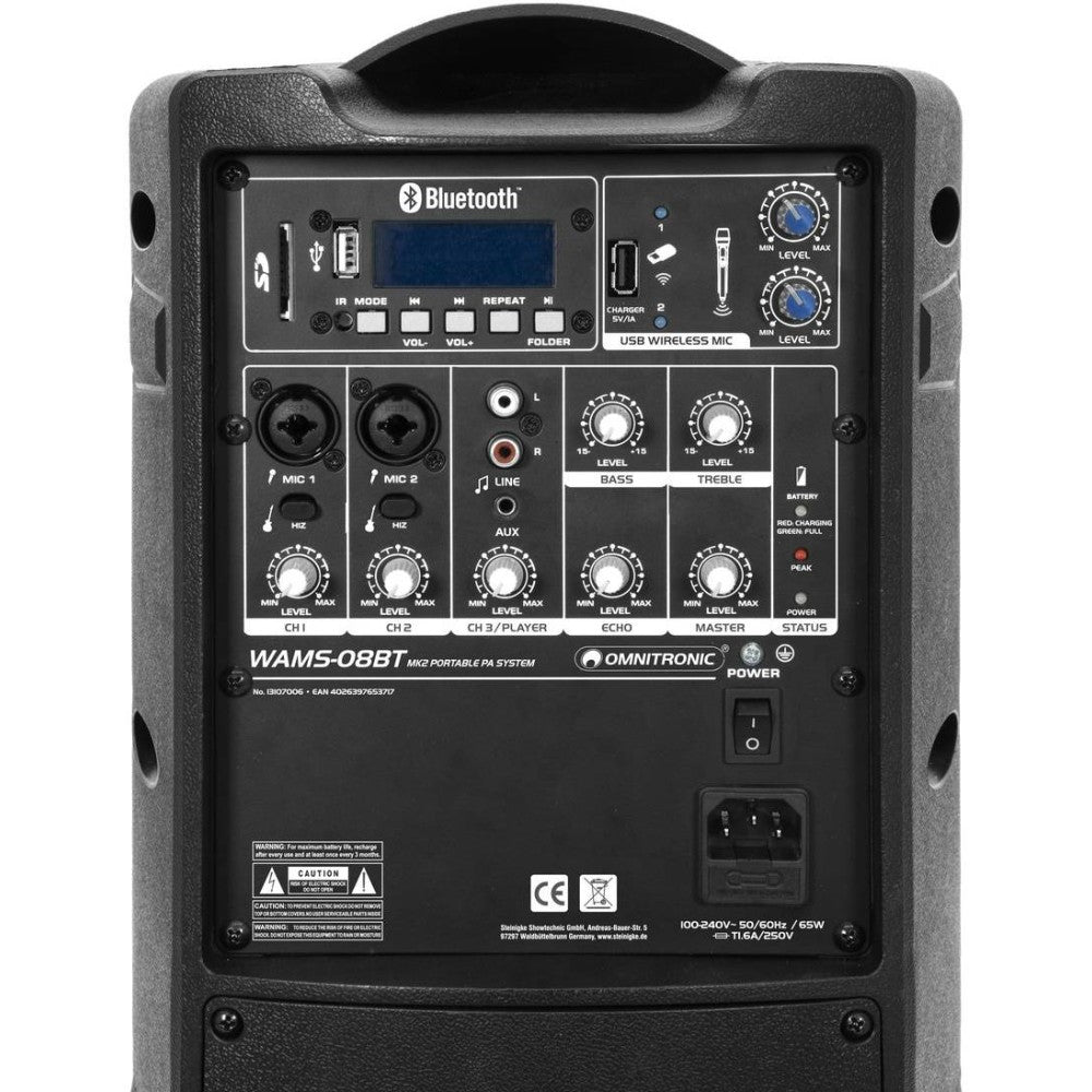 Sistema PA portátil todo en uno OMNITRONIC WAMS-08BT MK2